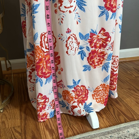 NWT Collective Concepts Wrap Maxi Dress XS – Pale Pink Floral Wedding Guest - Picture 6 of 10